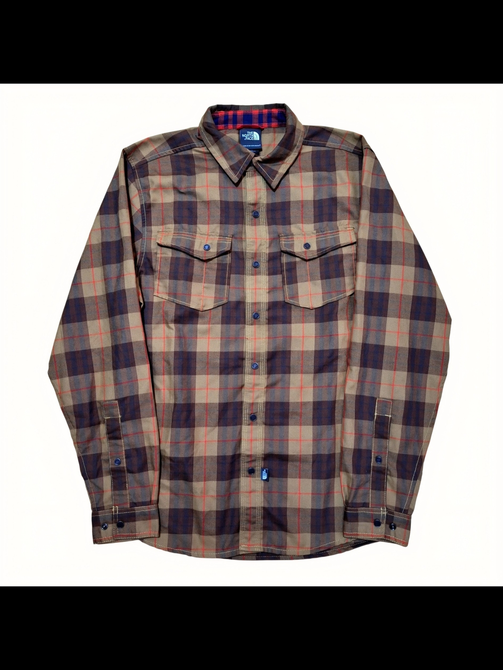 The North Face Men's Brown Plaid Long-Sleeve Shirt